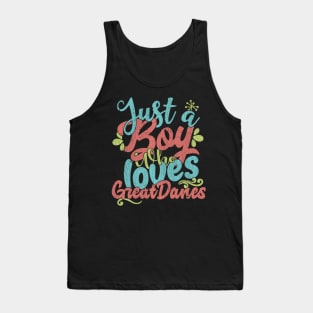 Just A Boy Who Loves Great Danes dog Gift graphic Tank Top